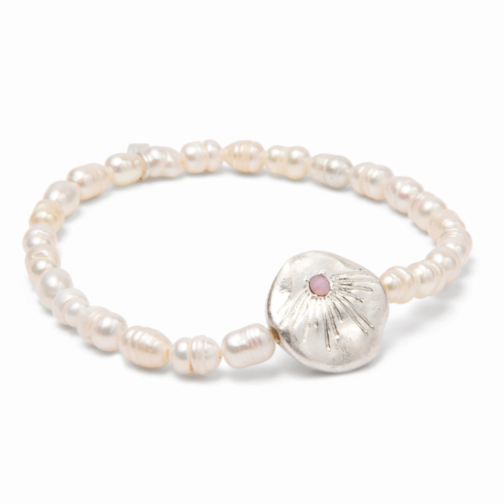 Pearl Affirmation Bracelet - Love/Silver