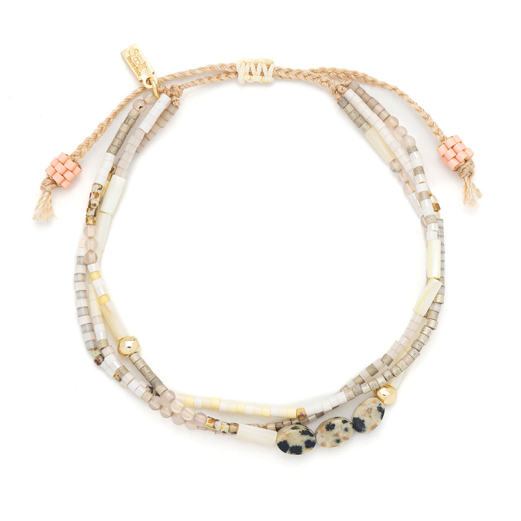 Mixed Media Bracelet - Joy/Dalmatian Jasper/Gold