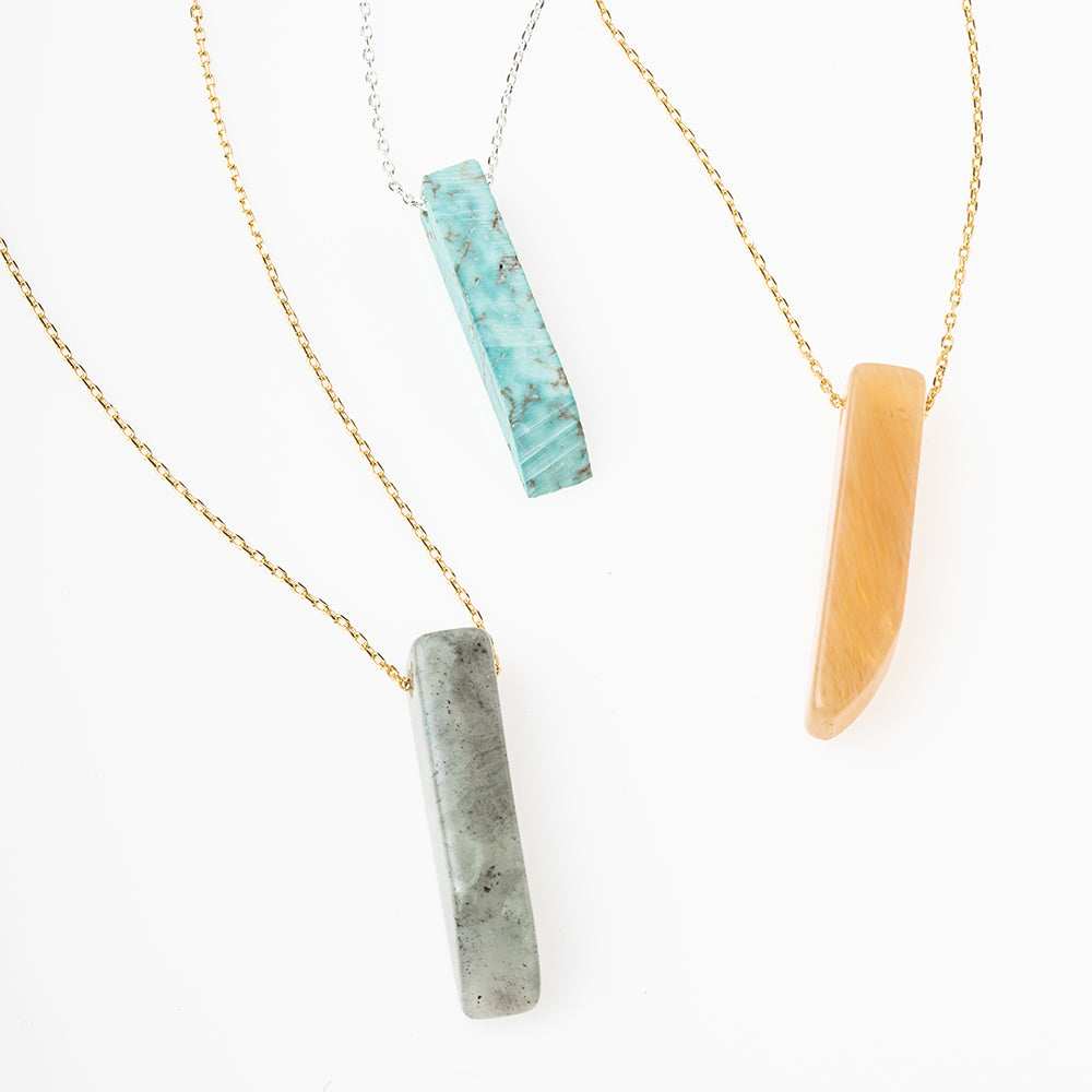 Stone Point Necklace - Amazonite/Stone of Courage