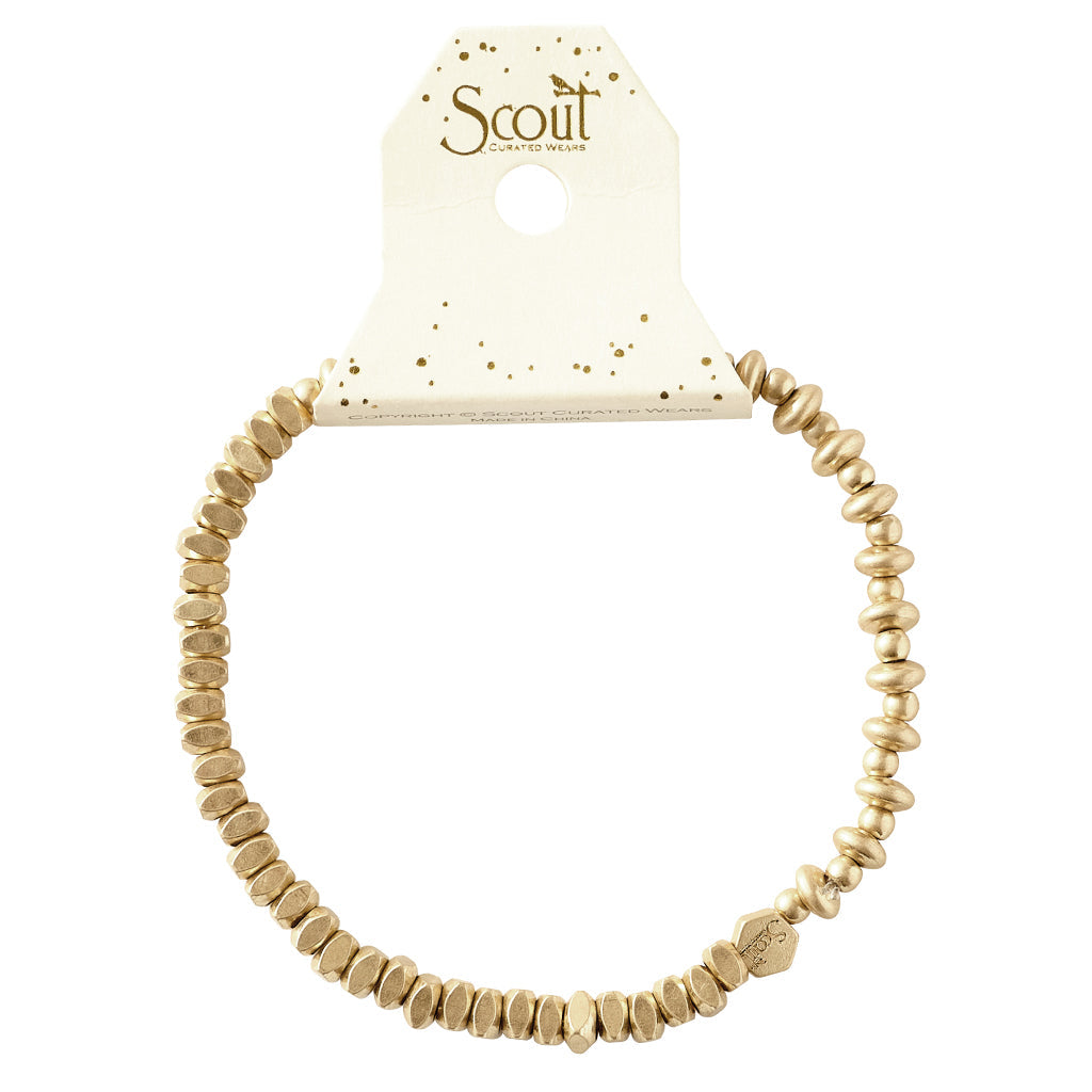 Mini Metal Stacking Bracelet - Mixed Beads Gold - Scout Curated Wears