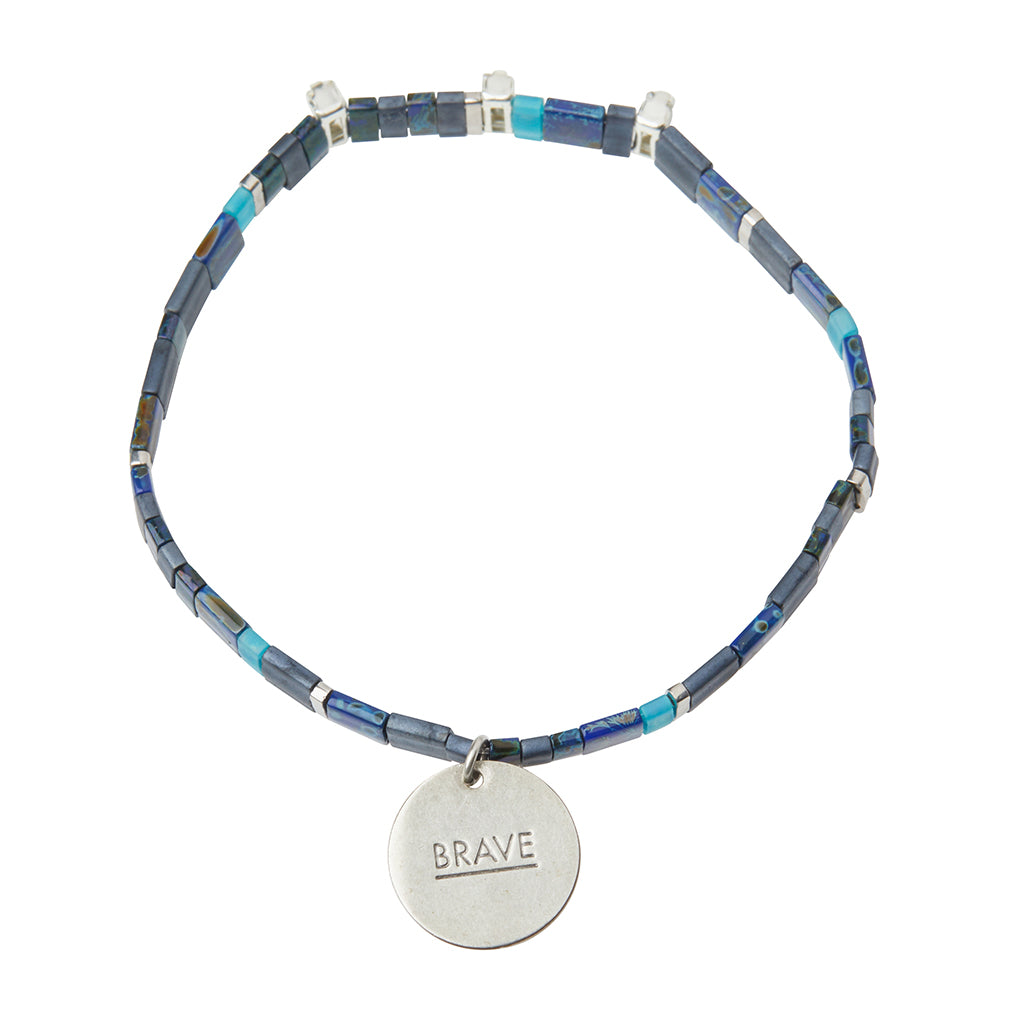 Good Karma Miyuki Charm Bracelet - Brave Midnight/Sparkle/Silver